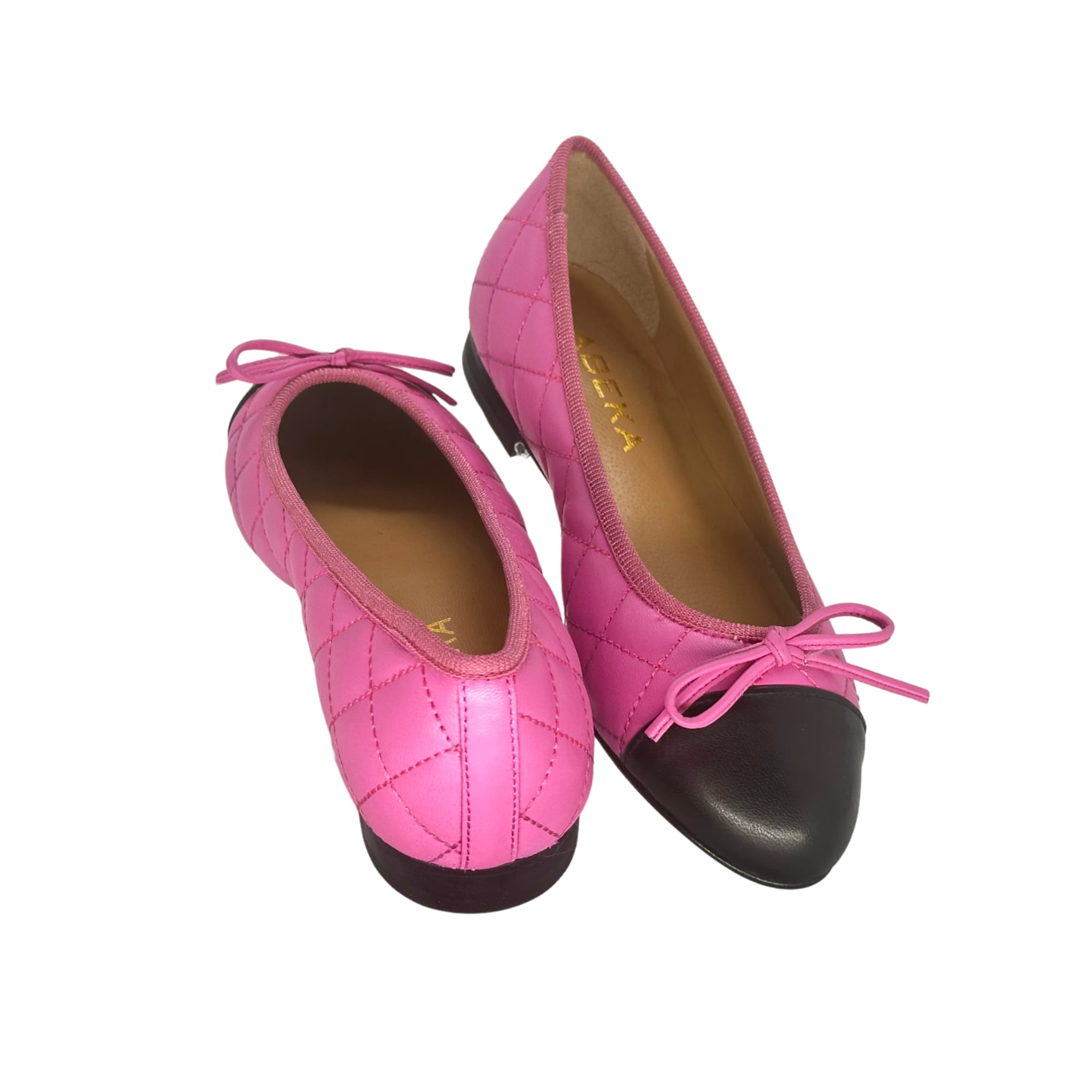 Pink farbene Must Have Damen Ballerinas aus gesteppten Leder von LABEKA