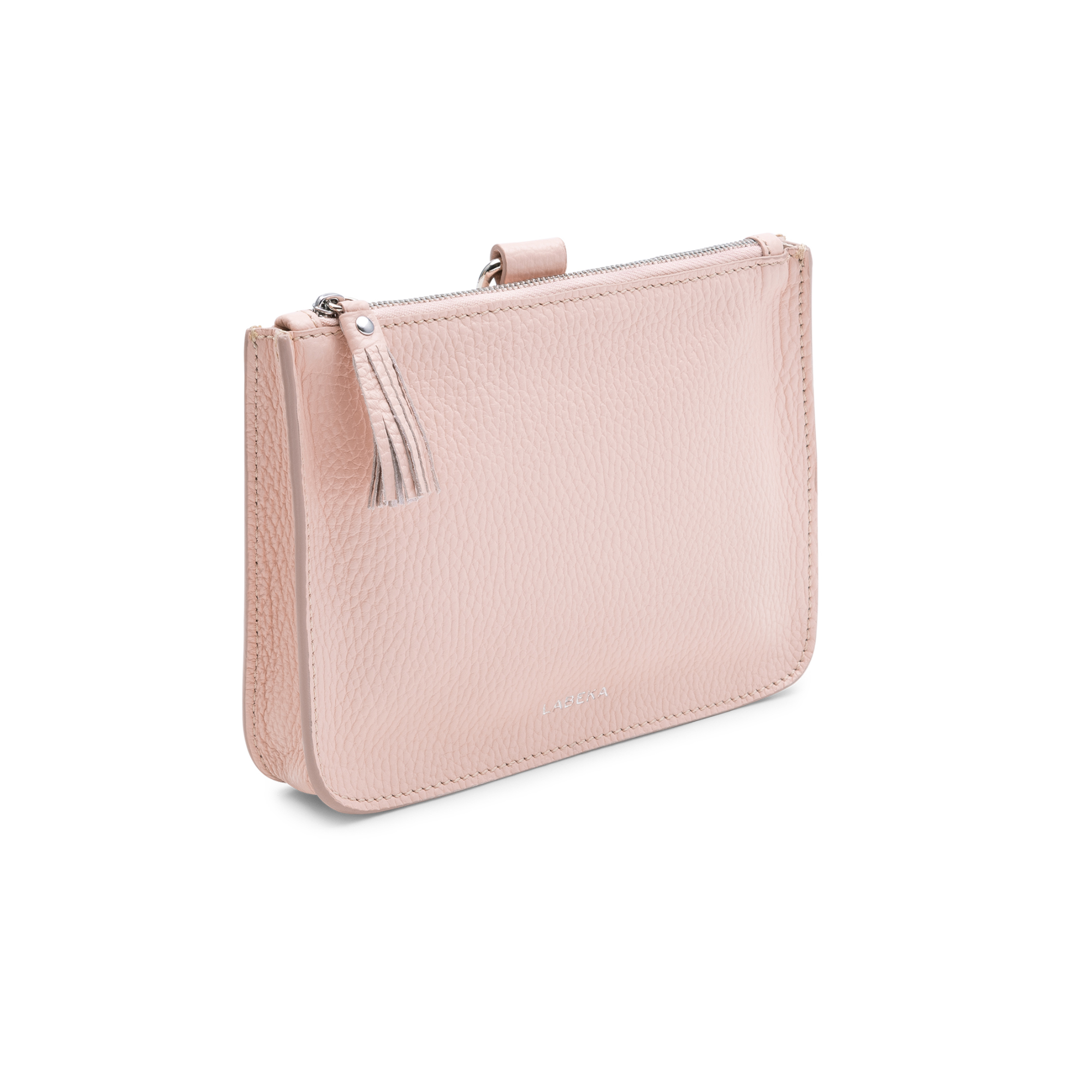 Leder Clutch Rose mit silberfarbenen Metallteilen von LABEKA