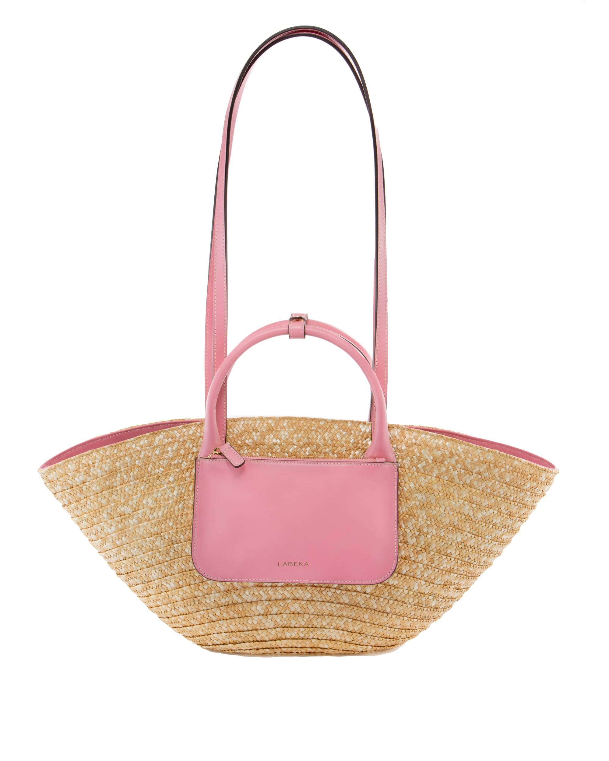 Korb Tasche Rosa mit abnehmbarer Clutch von LABEKA