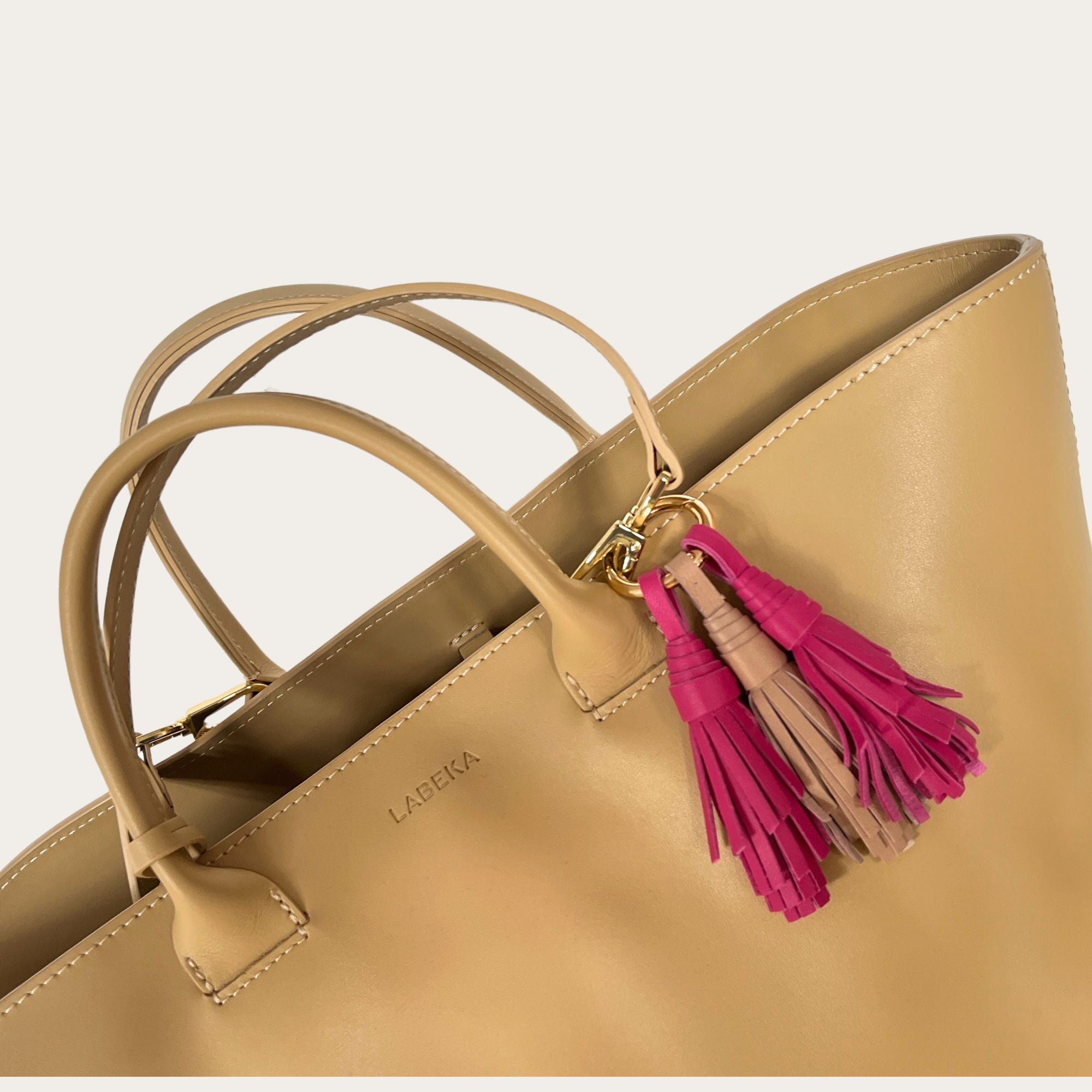 Petit Taupe Leather Tassel