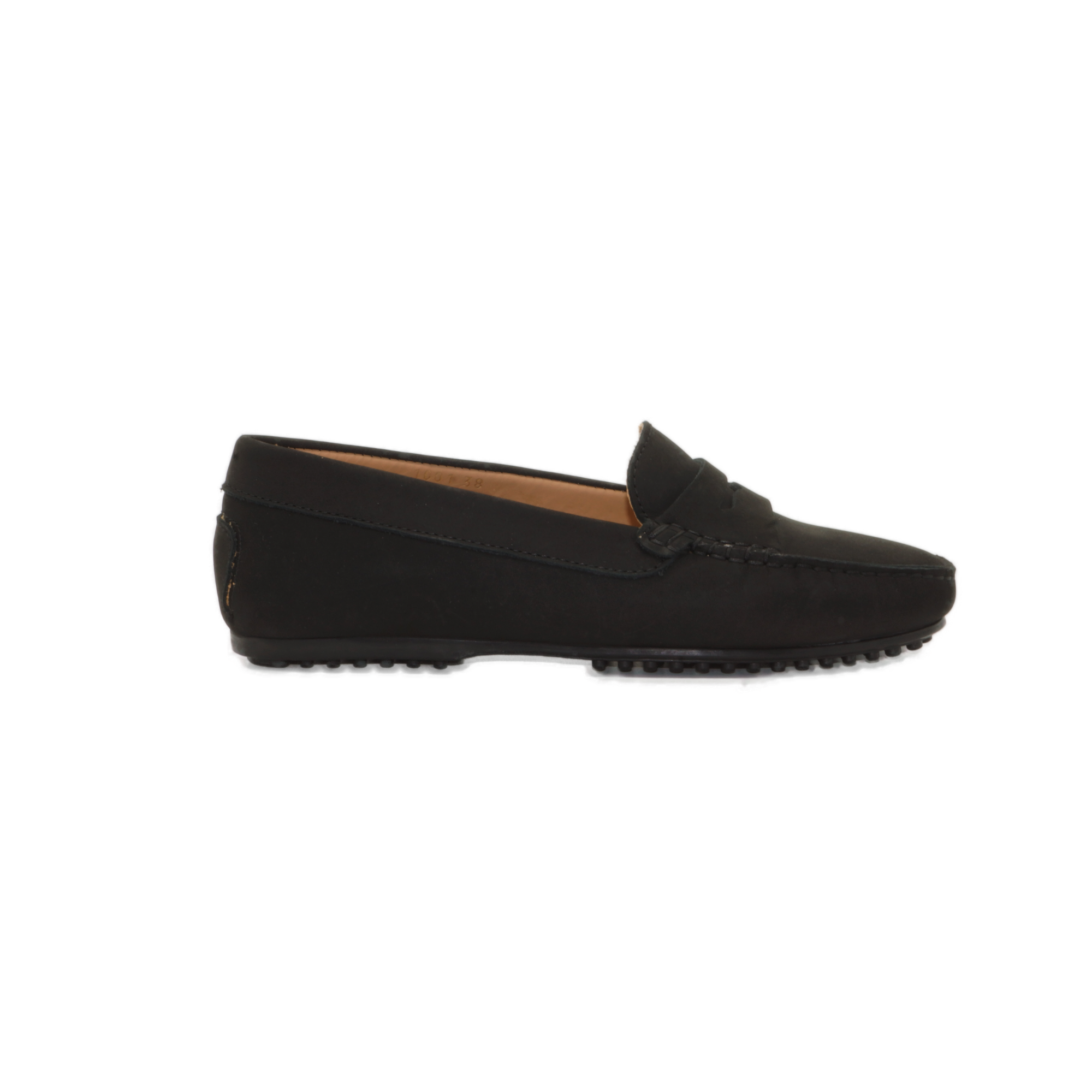 Schwarzer Damen Loafer Butterweiches Nubuk Leder Made in Italy LABEKA