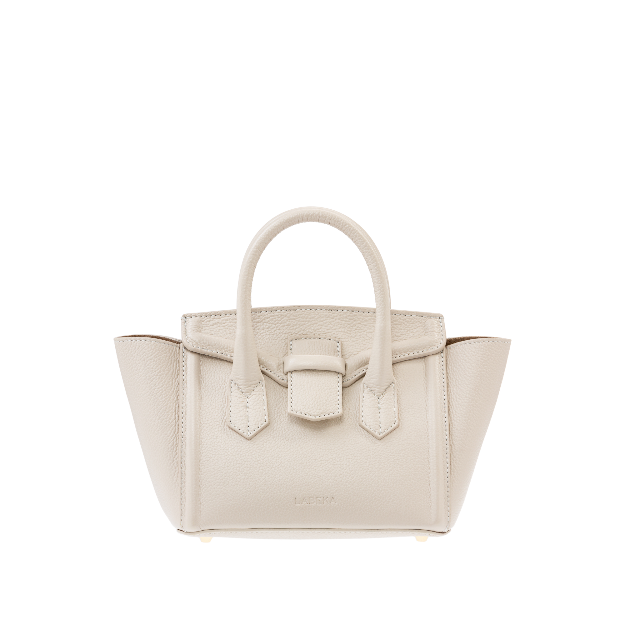 Kleine stylische Leder Damentasche in Hellgrau Beige von LABEKA