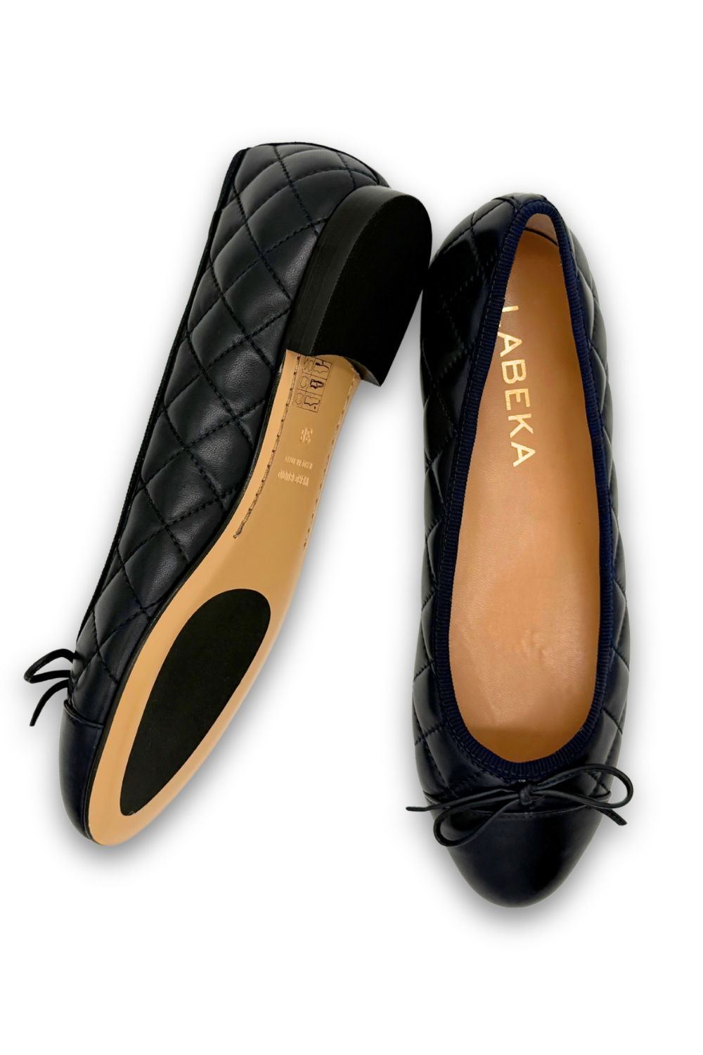 Ballerina Imperial Blue Leder Sohle mit Rutscheinlage