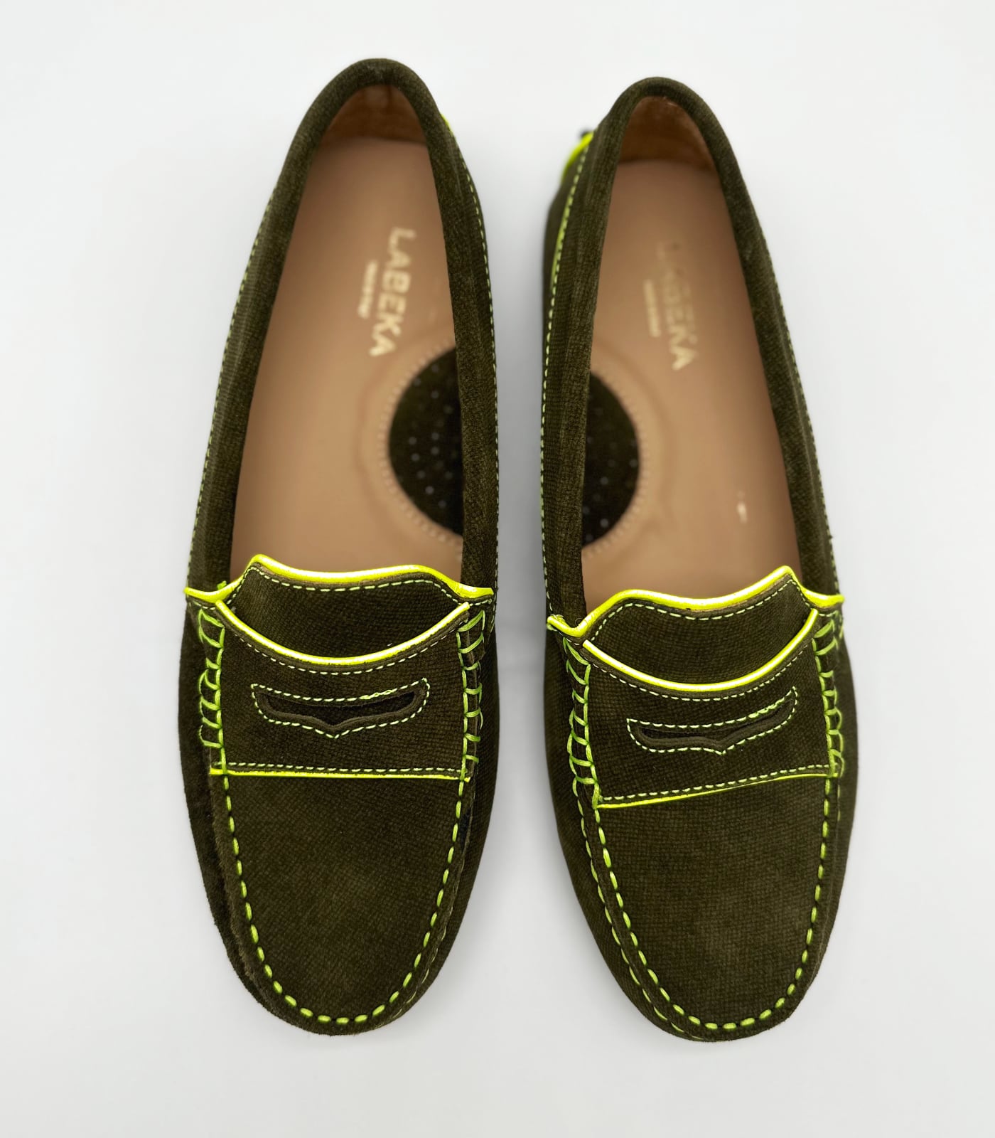 Loafers Olive | neon yellow