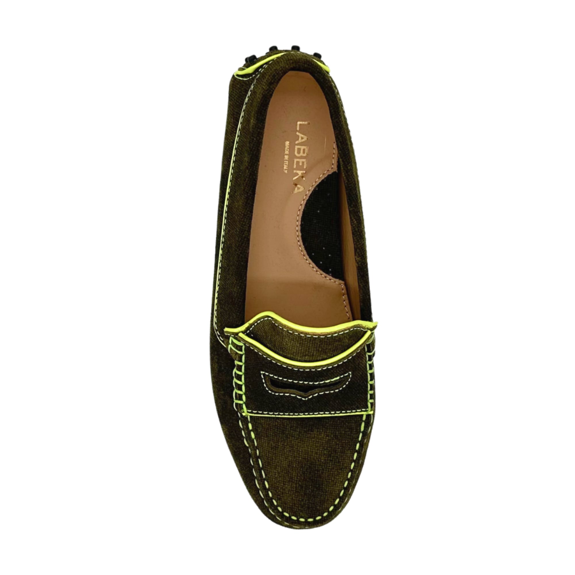 Loafers Olive | neon yellow