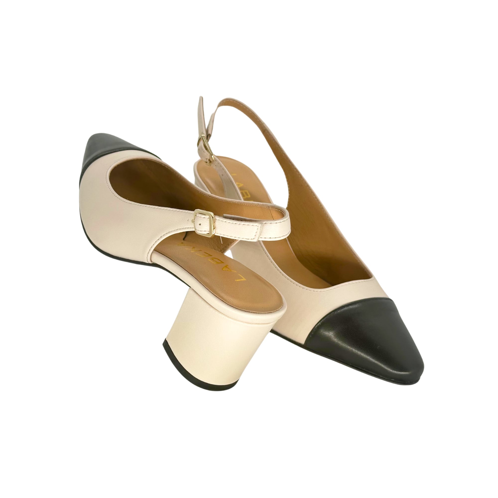 Slingpumps Beige | Schwarz